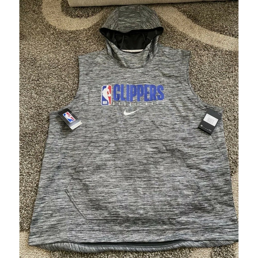 Nike NBA Los Angeles Clippers Team Issued Practice Cut Off Hoodie AV1478-032 XLT
